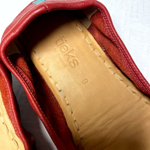 Tieks Ballet Flat Leather Round Toe Slip On Foldable Cardinal Red 9 - Picture 5 of 15